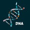 DNA helix with pharmaceutical, medicine flat icons