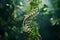 DNA Helix Surrounded by Lush Green Plants