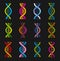 Dna helix symbols, genetic medicine vector signs