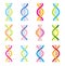 DNA helix vector icons of genetics medicine