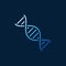 DNA Helix vector outline blue minimal icon or logo element