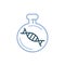 DNA heredity test. Glass flask pictogram. Medical concept.