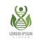 DNA human leaf logo concept design. Symbol graphic template element vector