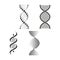 DNA icon set. Chromosome strand symbol vector