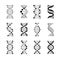 DNA icons. Genetic structure code, DNA molecule models isolated on white background. Genetic vector symbols