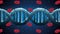 Dna molecule with blood poster science animated