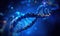 DNA molecule in blue tones by Generative AI