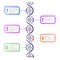 DNA molecule concept. Abstract diagram, molecule helix spiral structure science scheme, biology genetic chromosome