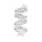 DNA molecule. DNA spiral scheme. Monochrome design icon stock vector illustration