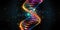 DNA molecule double helix in colorful