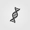 DNA molecule, genome sequence icon. Scientific research, biology symbol