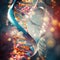 DNA molecule helix. Medical science, genetic biotechnology
