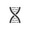 DNA molecule icon vector, filled flat sign, solid pictogram isolated on white