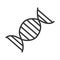 DNA molecule linear icon. Thin line illustration. Vector isolated outline drawing.