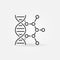 DNA with molecule vector line icon. Genetic engineering sign