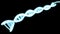DNA is a neon line on a black screen.