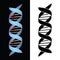 DNA Spiral Helix Isolated Vector Illustration in both Full Color and Black