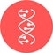 DNA spirals icon and logo. Deoxyribonucleic, nucleic acid helix. Spiraling strands. Chromosome. Molecular biology. Genetic code.