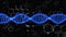 DNA Strand Double Helix Spinning with Molecular Hexagon Cellular Chemical Symbol Motion Background. Abstract Genetics Information