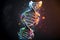 DNA strand image. Medicine and health concept. Genetic and hereditary value. Medical Investigation. Image generated by Ai.