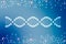 DNA strand with molecules science icon pattern for abstract blue technology background. Concept of Nanotechnology, Biochemistry