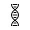 DNA strand silhouette icon. Outline human molecule pictogram. Black simple illustration of gene, biology, evolution, genetics.