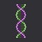 DNA strand symbol. Isolated on black background