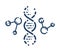 DNA strand vector simple linear icon, science biology and biotechnology line art symbol.