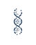 DNA strand vector simple linear icon, science biology and biotechnology line art symbol, genetic research