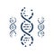 DNA strand vector simple linear icon, science biology and biotechnology line art symbol, genetic research