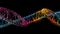 DNA structure in neon colors. Concept: Science of genomics and genetics. Illustration