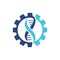 Dna tech mechanical gear modern logo