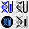 DNA Testtube Vector EPS Icon with Contour Version