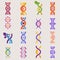 DNA vector genetic sign with genome or gene in biology medical research and DNAse or DNAbinding structure illustration