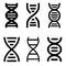 DNA vector icons set. DNA icon. chromosome abstract strand illustration symbol or logo.