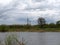 Dnieper river in Mogilev. Electrical networks