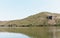 Dniester river tributary, Ukraine. Landscape on the banks of a large river with calm water.