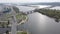 Dnipro river near Kyiv city, Ukraine aerial view. Dnieper, Kiev