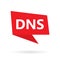 DNS Domain Name System acronym on a speach bubble