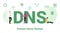 Dns domain name system concept with big word or text and team people with modern flat style - vector