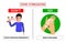 Do and don`t poster for covid 19 corona virus. Safety instruction for office employees and staff. Avoid to touch your mouth, eyes