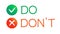 Do and dont icon vector hand draw style