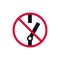 Do not alter the state of the switch prohibited sign, forbidden modern round sticker, vector illustration