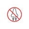 Do not breathe line icon, prohibition sign