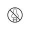 Do not breathe line icon, prohibition sign