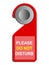 \'do not disturb\' sign