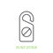 Do not disturb sign outline icon. Vector illustration. Hotel door sign. Symbol of hotel, travel and tourism.