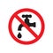 Do not drink water, prohibition sign. vector illustration.