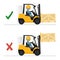 Do not drive with the forks raised or with a elevated load. Safety in handling a fork lift truck. Security First. Accident