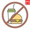 Do not eat color line icon, prohibition and no eat, no fast food vector icon, vector graphics, editable stroke filled